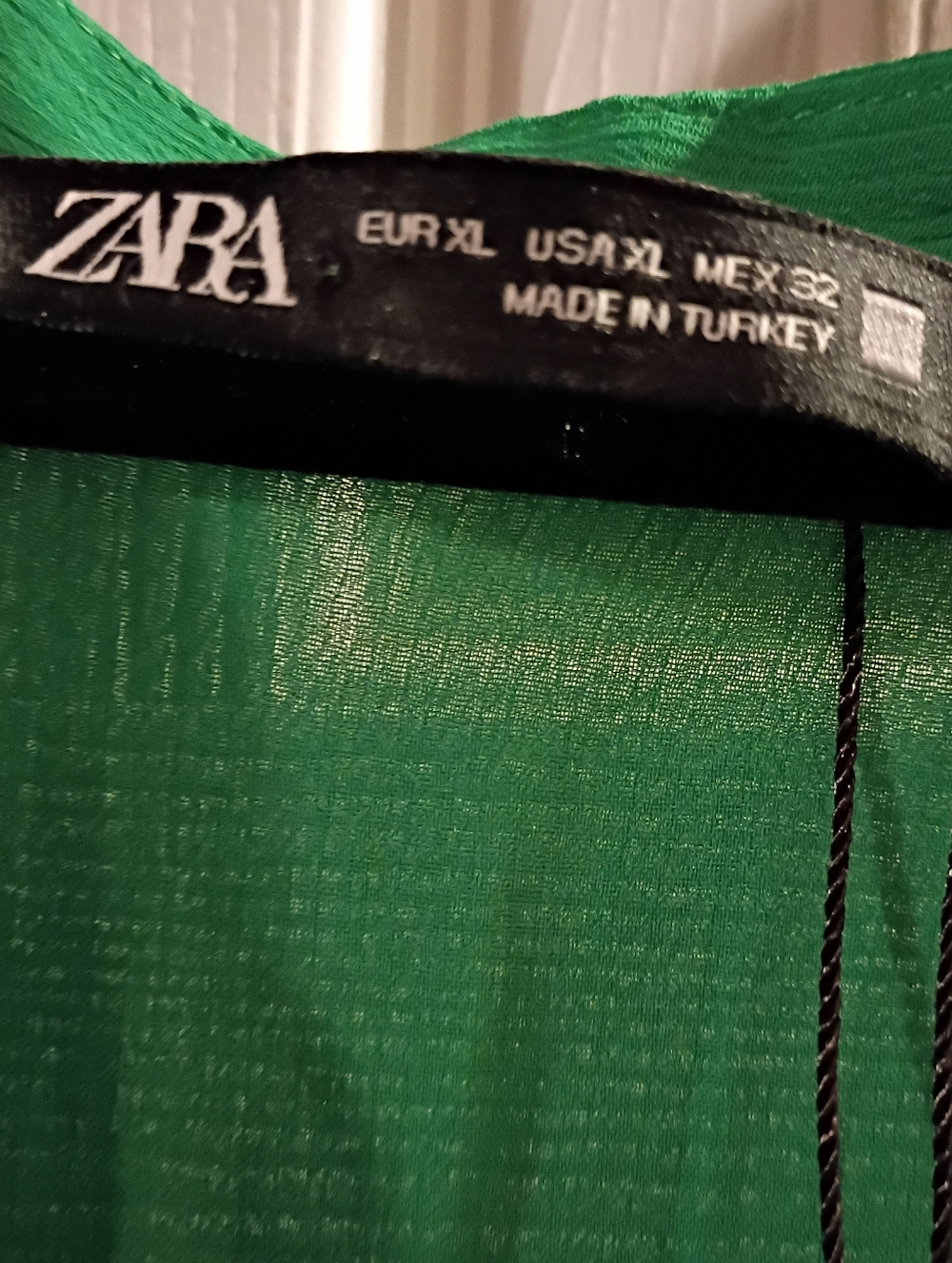 Zara Bright Green Textured Midi Dress - Picture 2 of 2
